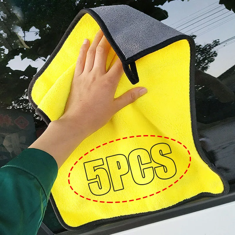 1/5PCS Thickened Car Washing T - Microfiber Towel Detailing ulasan dan harga