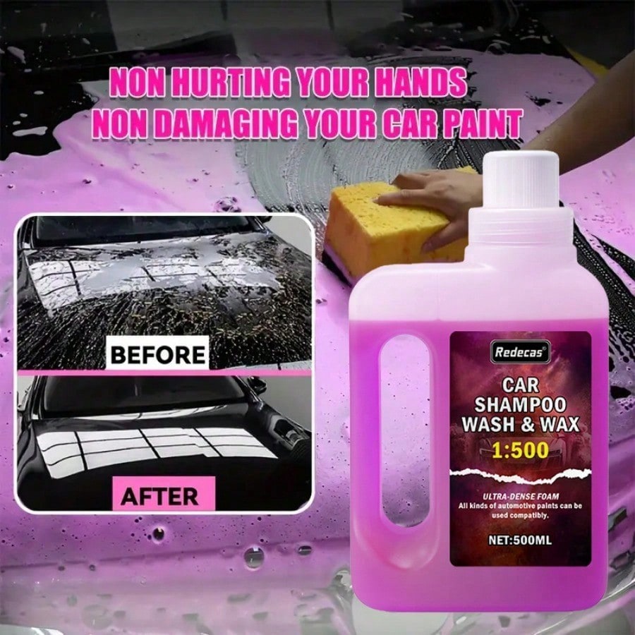 500ml Pink Foam Car Wash Soap, - Car Wax Ceramic Coating ulasan dan harga