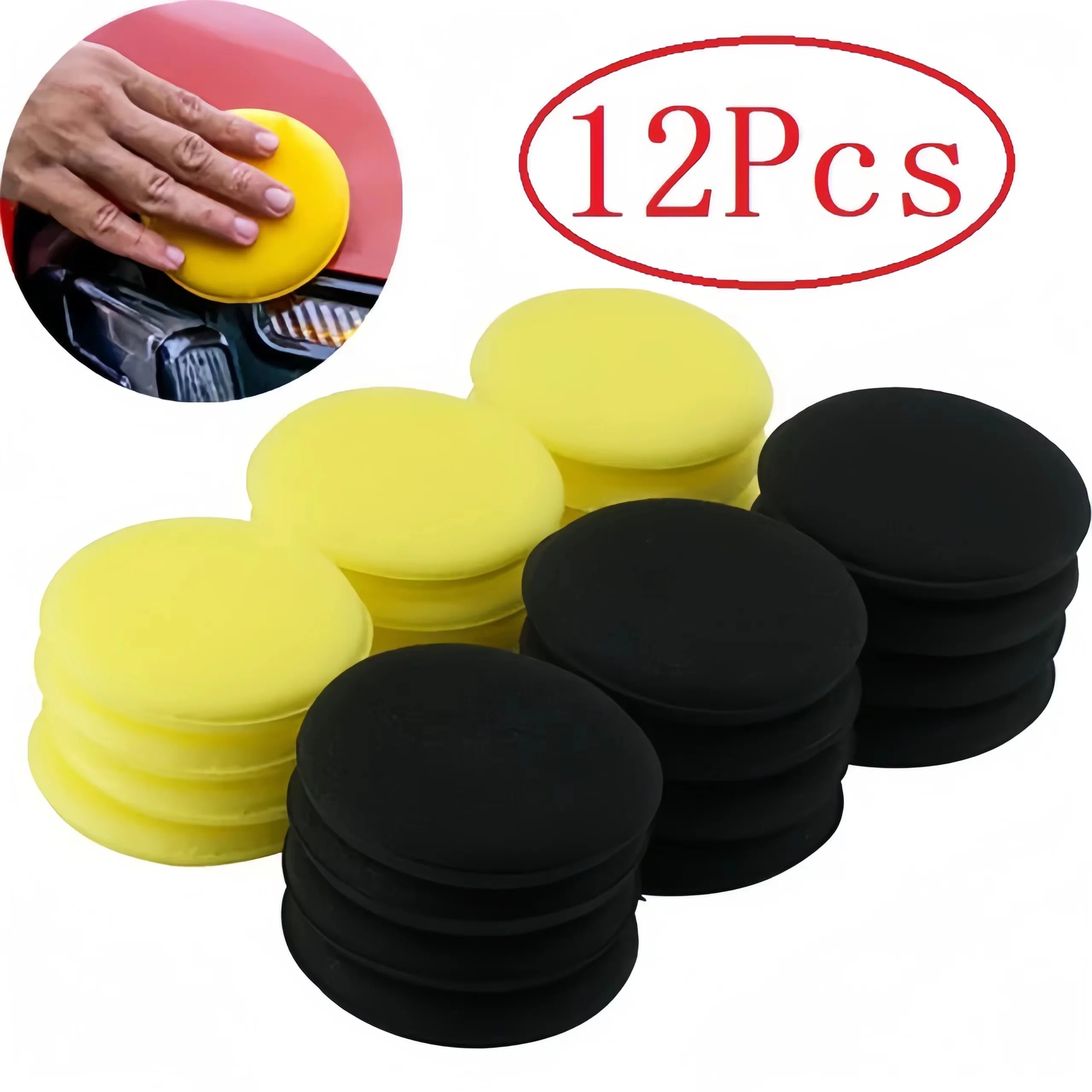 12Pcs Round Car Waxing Polish  - Wax Applicator Pad ulasan dan harga